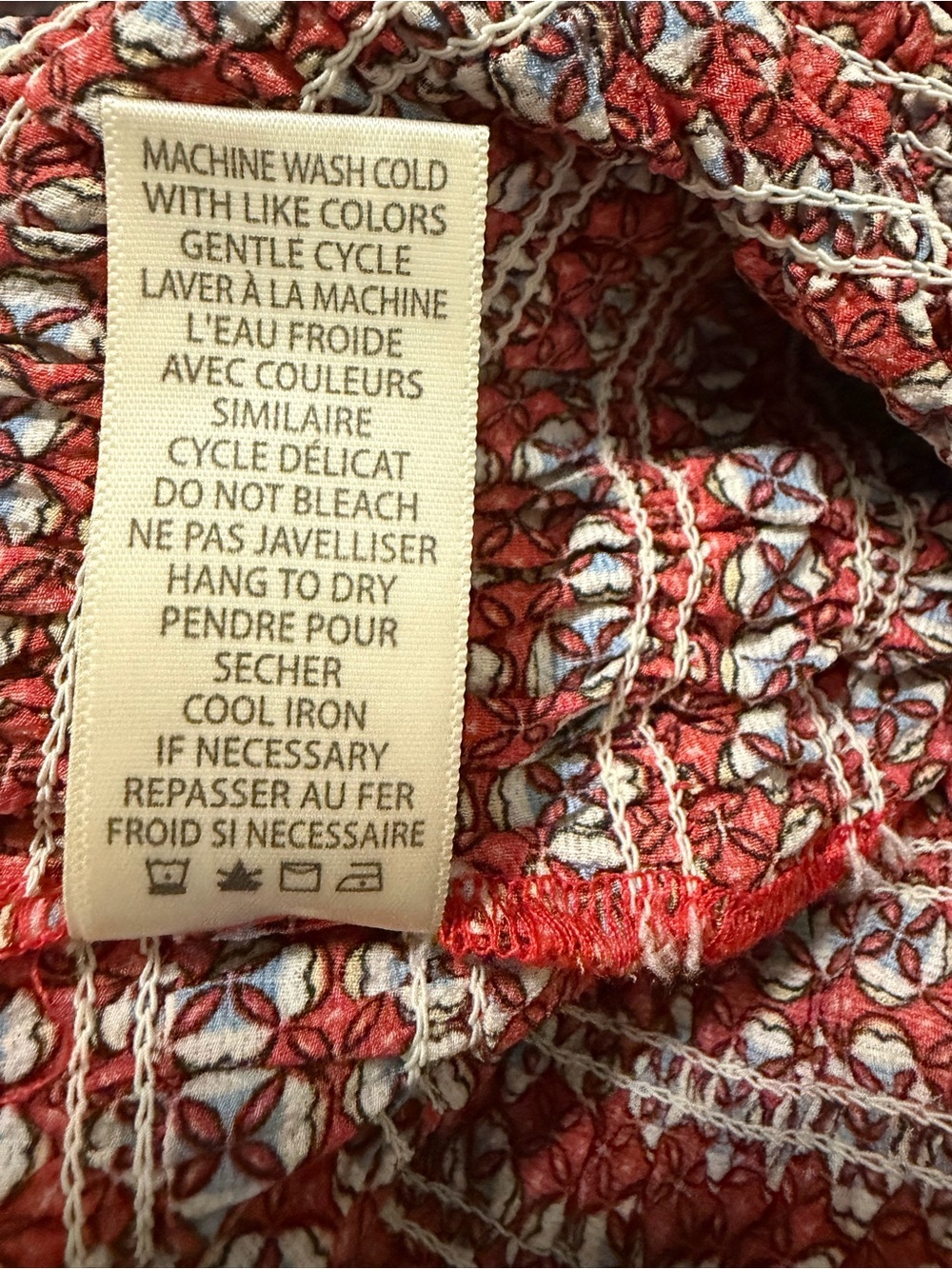 Max Studio Rust Red Printed Smocked-Waist Jumpsuit - Picture 12 of 12